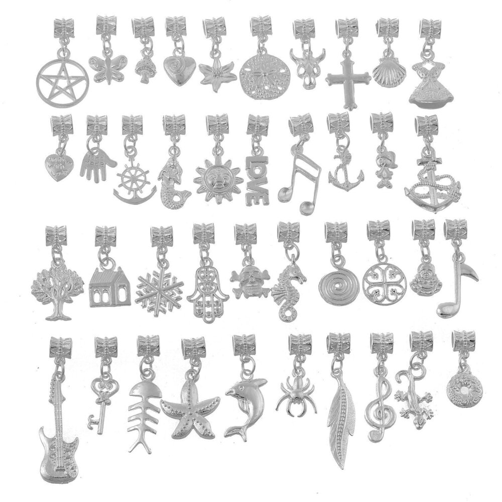5540 80Pcs Tibetan White Silver Plated Metal Connector Bails Mix Bead
